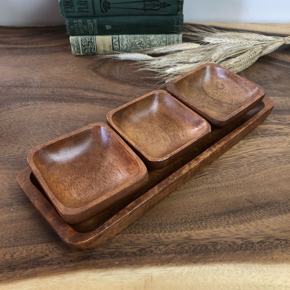 Teak Charcuterie or Condiment serving Tray